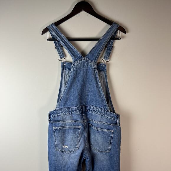 Women’s ABERCROMBIE & FITCH Distressed Ram Hem Cropped Jean Overalls Size Small - Picture 7 of 8